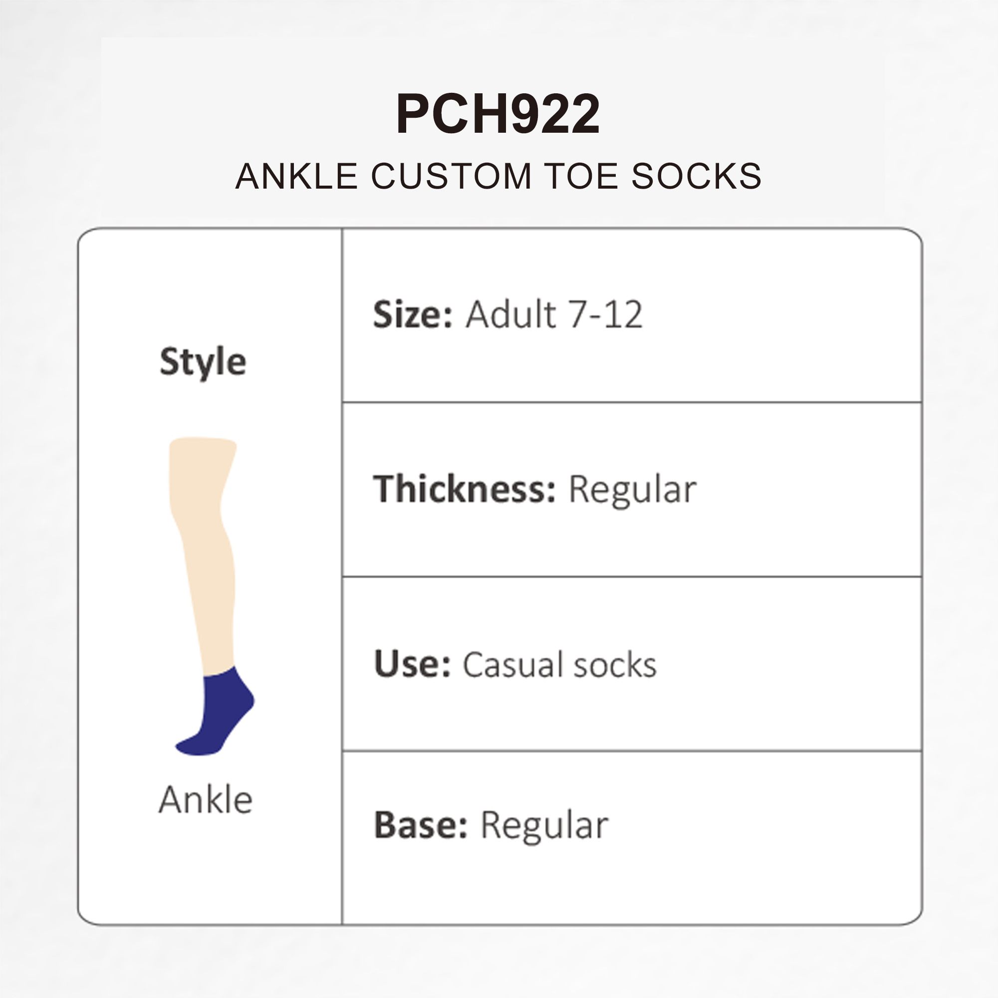 Ankle Custom Toe Socks