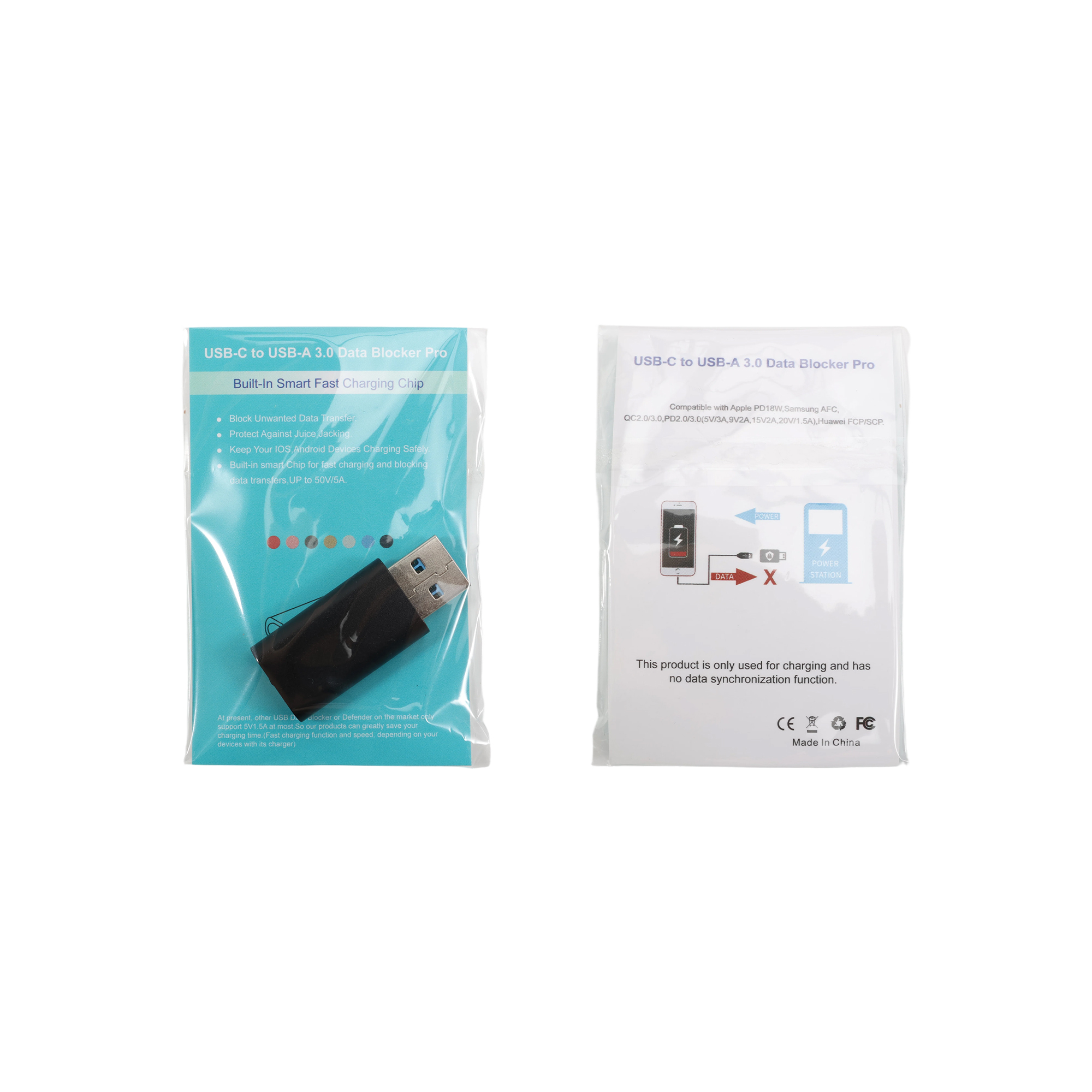 A to C USB Data Blocker (Fast Charge)
