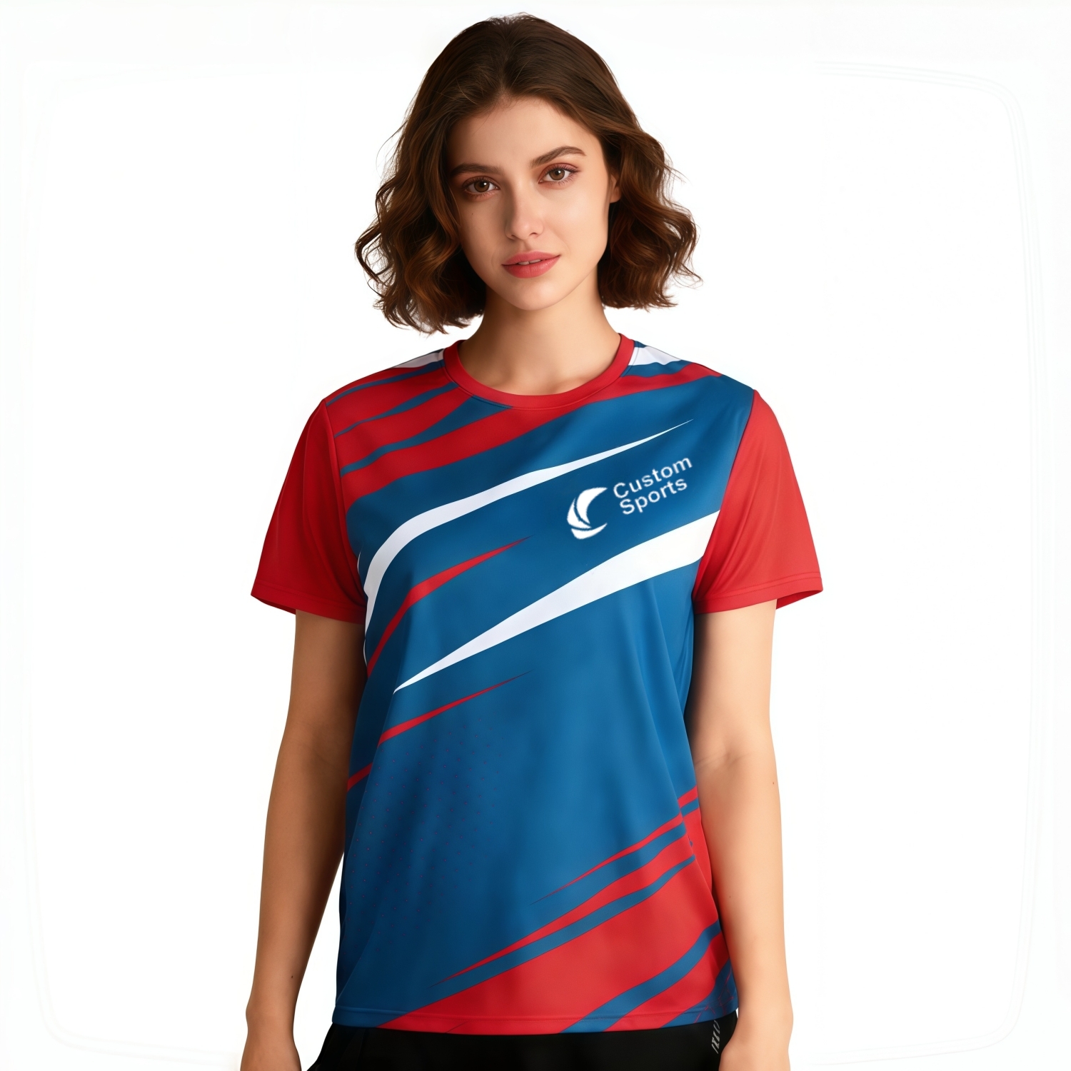 Women's 100%Polyester Sublimated Sport Tee Shirt in 100% polyester micro mesh, a branded polos & shirts printed with your logo