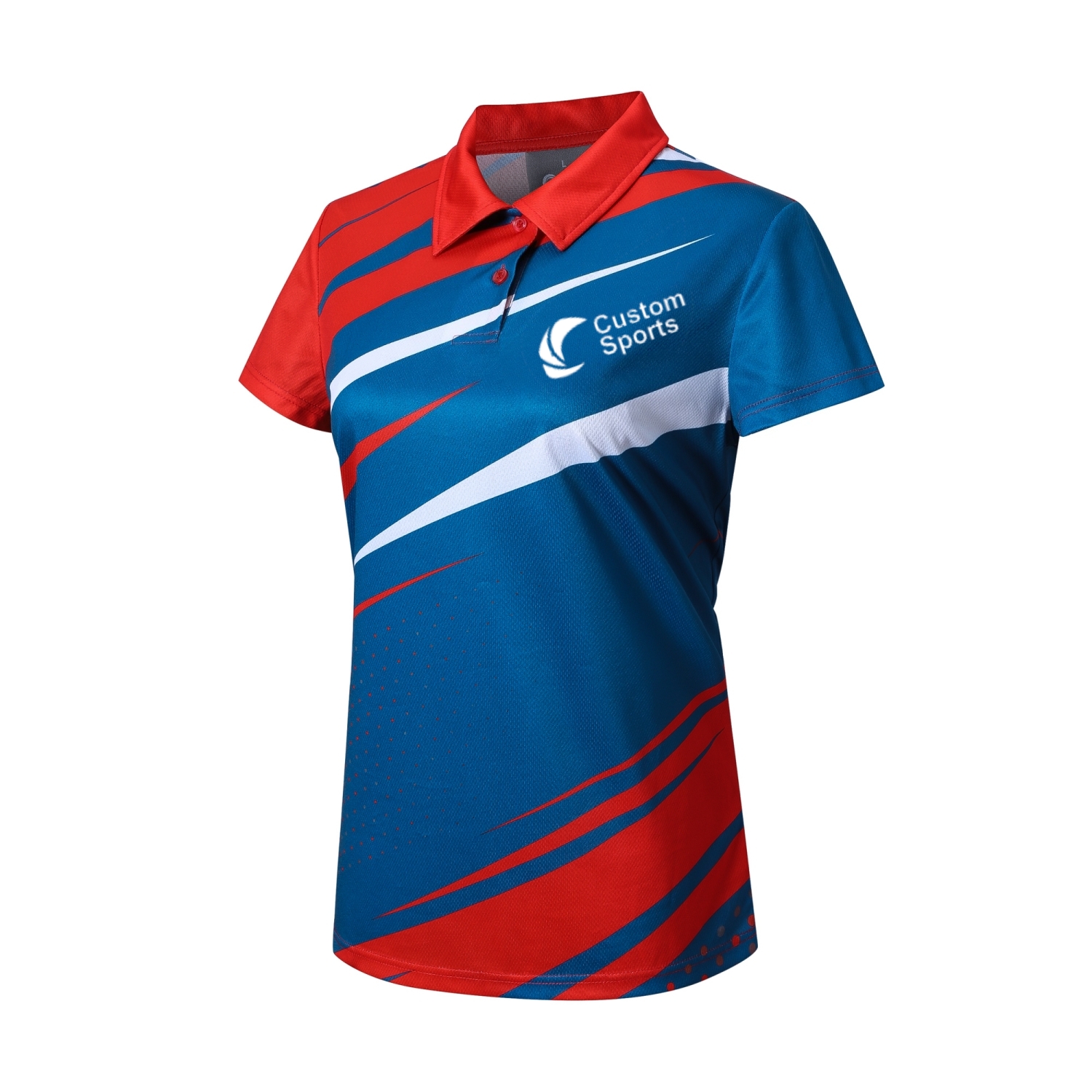 Women's 100% Polyester Sublimated Sport POLO in 100% polyester micro mesh, a branded polos & shirts printed with your logo (view 3)
