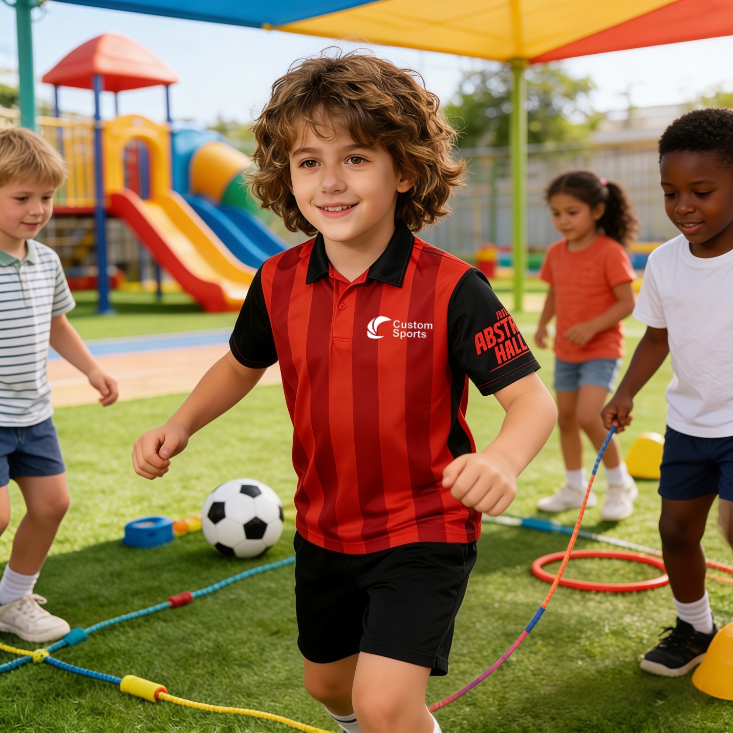 Kid's 100%Polyester Sublimated Basic POLO in 100% polyester micro mesh, 150gsm, a branded polos & shirts printed with your logo (view 2)