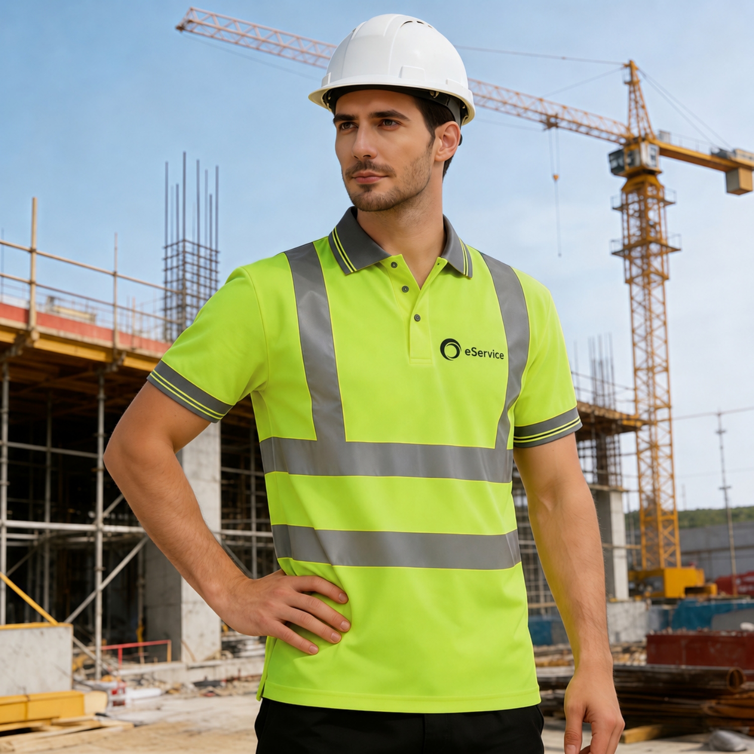 Unisex Polyester Hi-Vis Reflective S/S Polo
