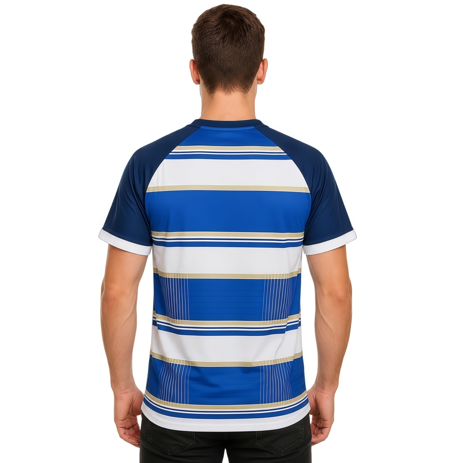 100% Polyester Micro Mesh Sublimated V-Neck Raglan Tee Shirt