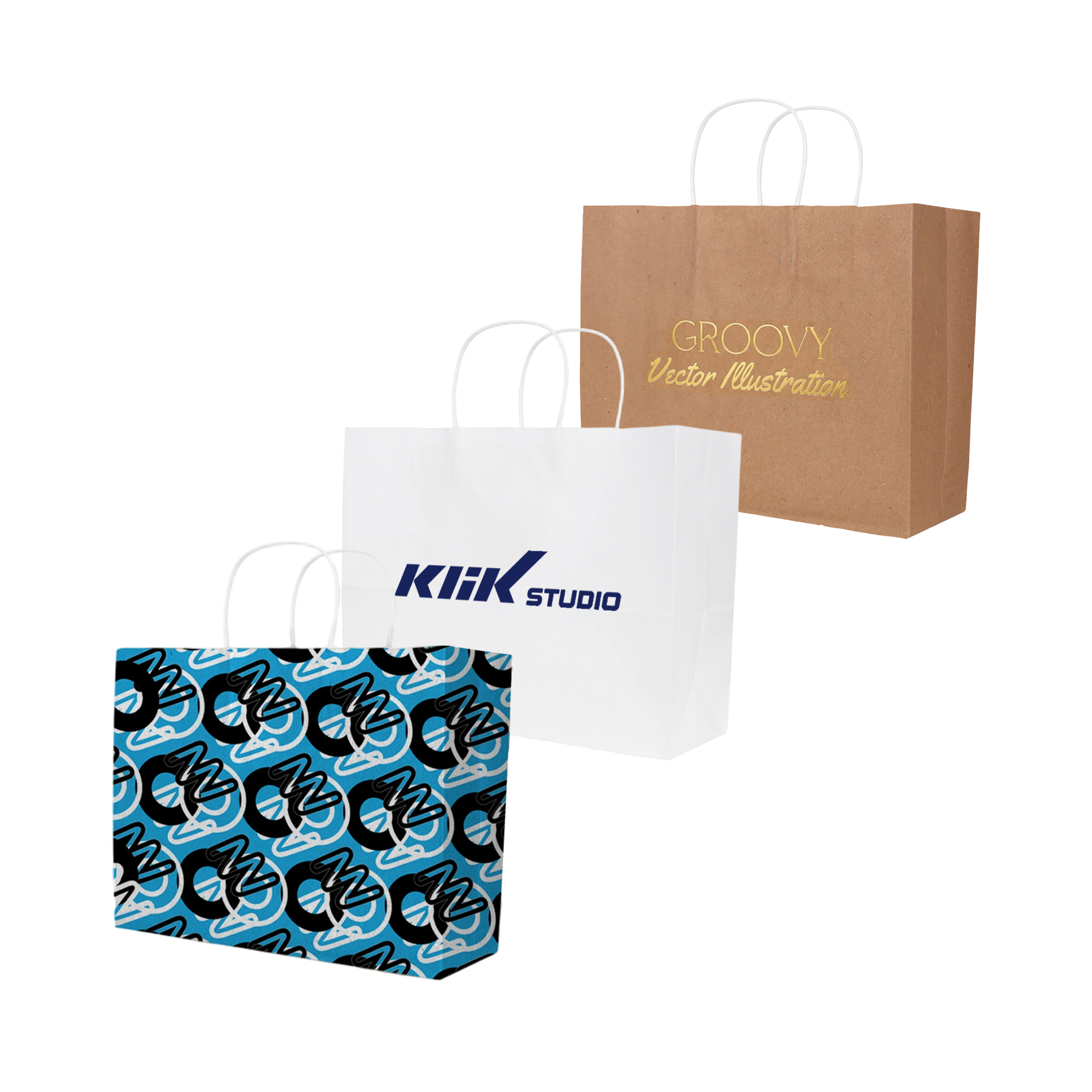 Twisted Handle Kraft Paper Bag(320x250x120mm)