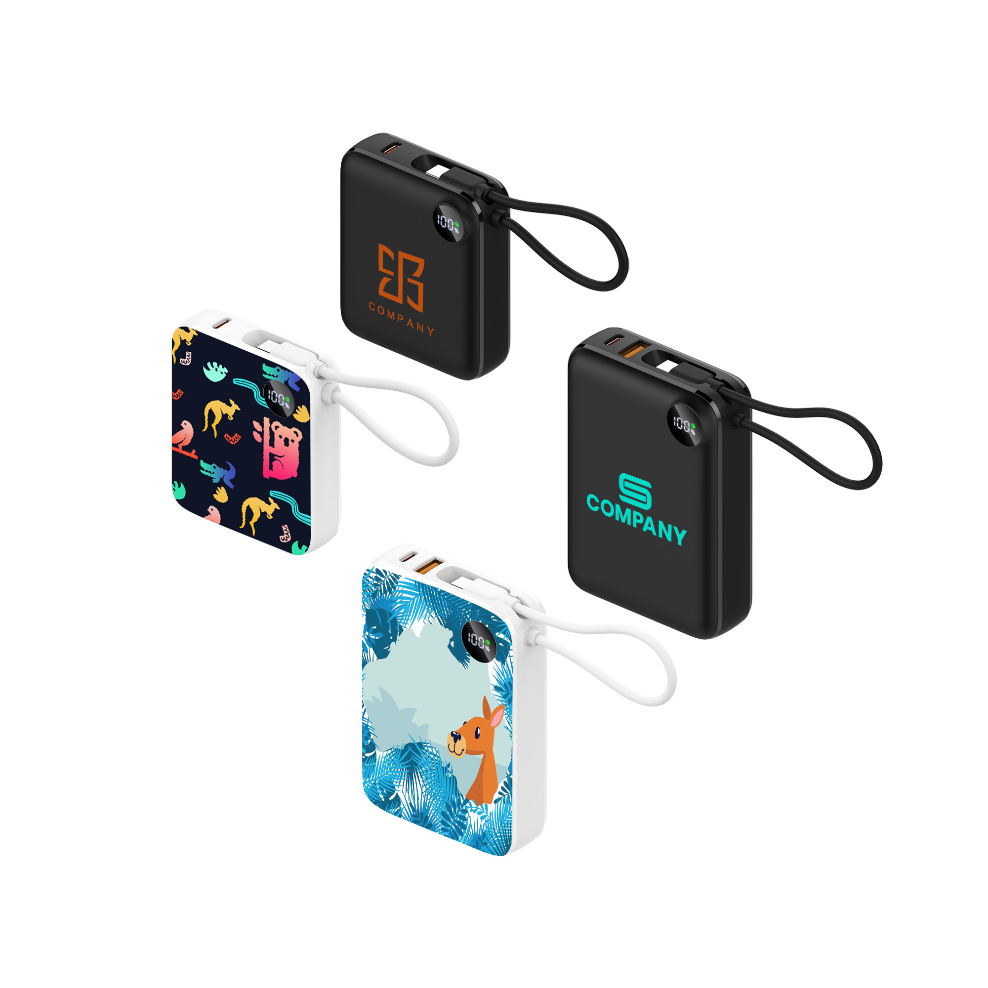 10000mAh Power Bank with Charging Cable