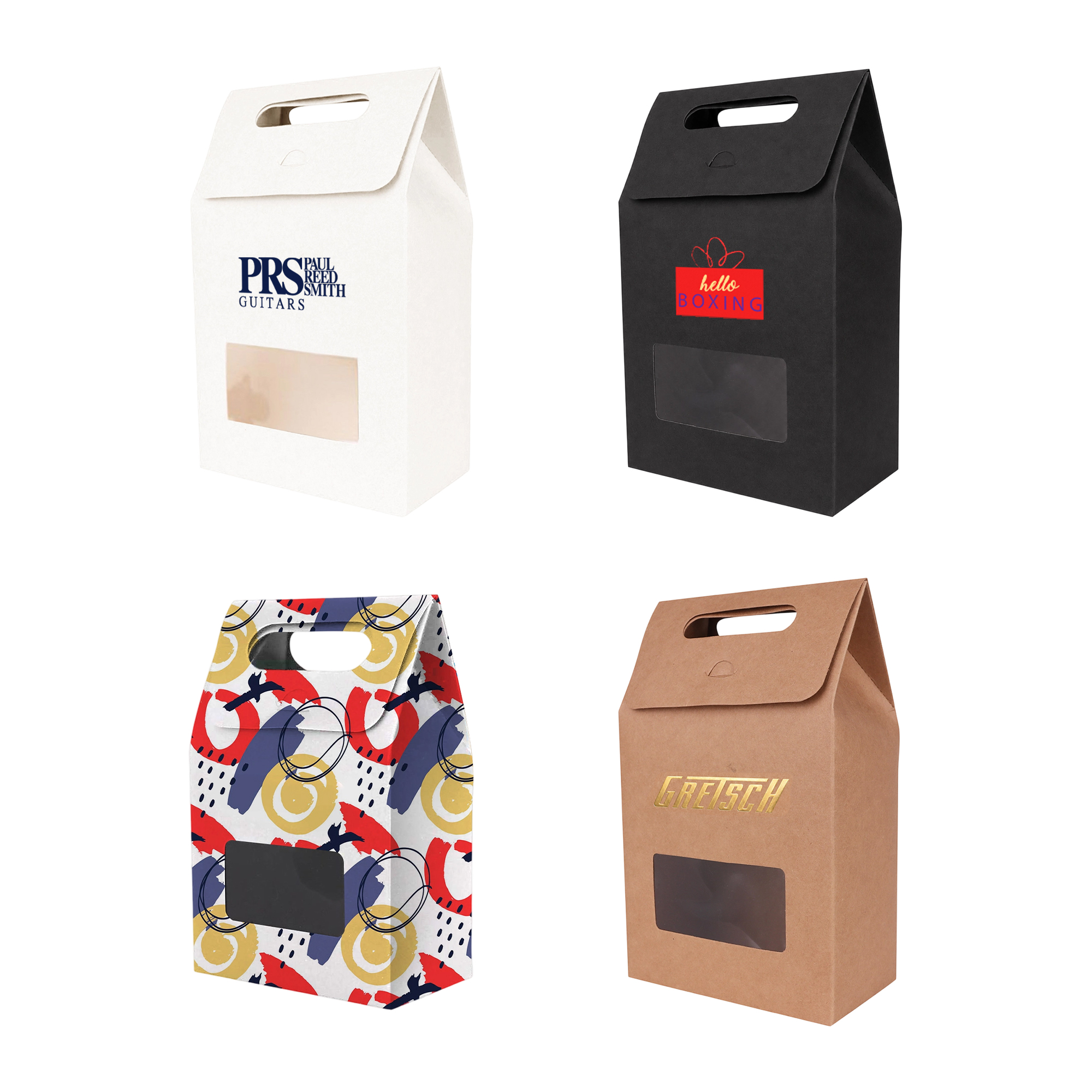 Die cut Handle Bag with Window(100x160x60mm) – Paper Bags – available in multi colour
