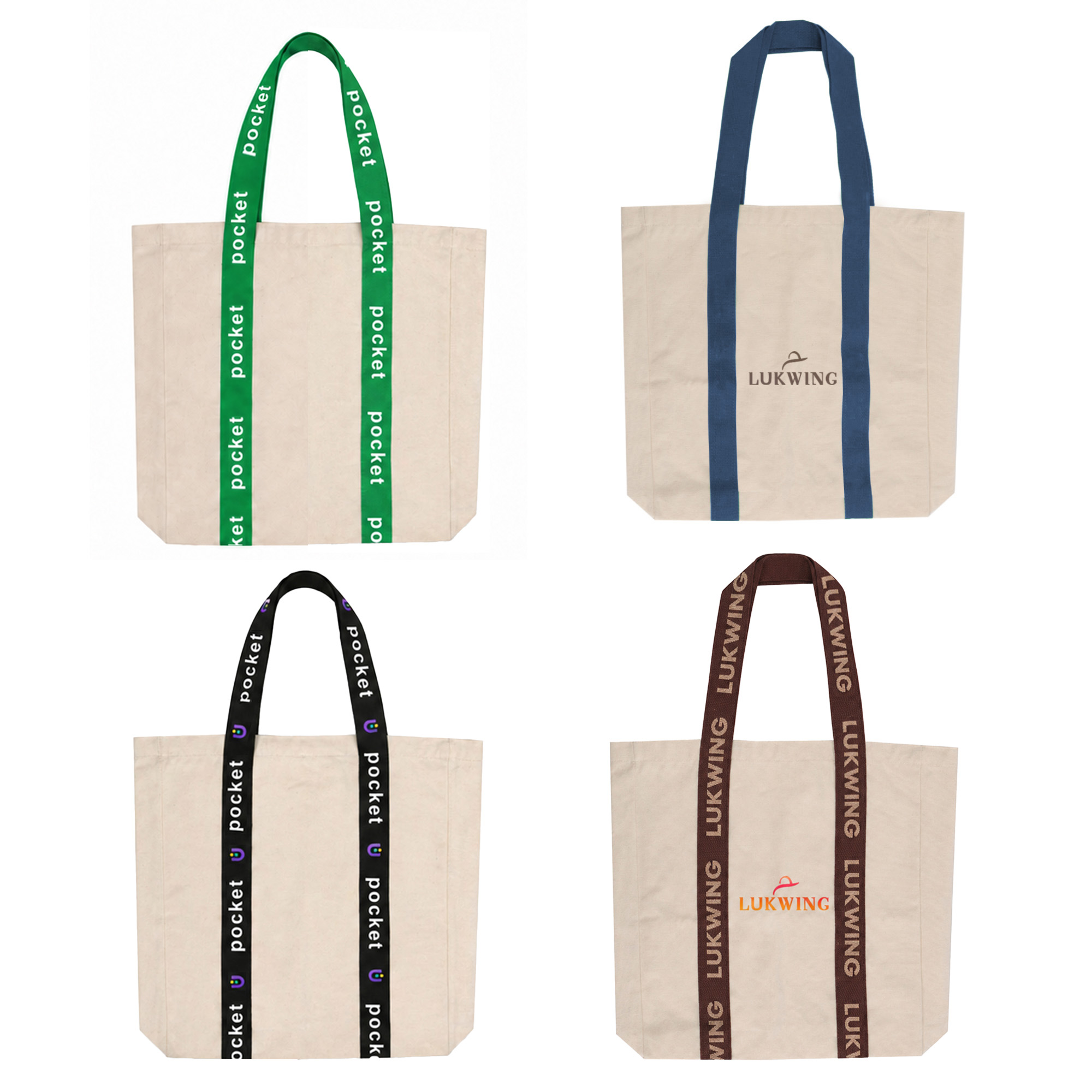 Custom Woven Handle Tote Bag