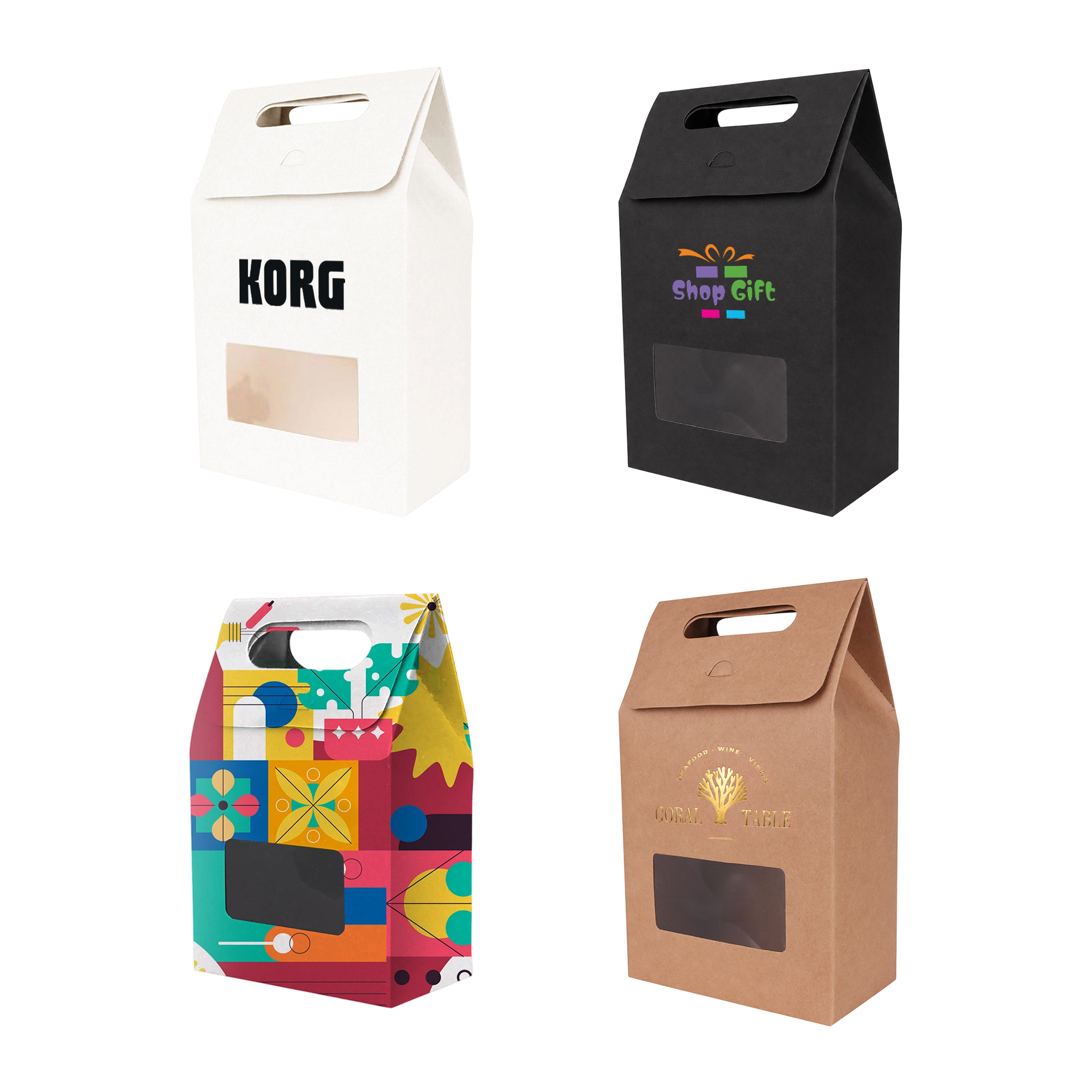 Die cut Handle Bag with Window(160x270x90mm) – Paper Bags – available in multi colour