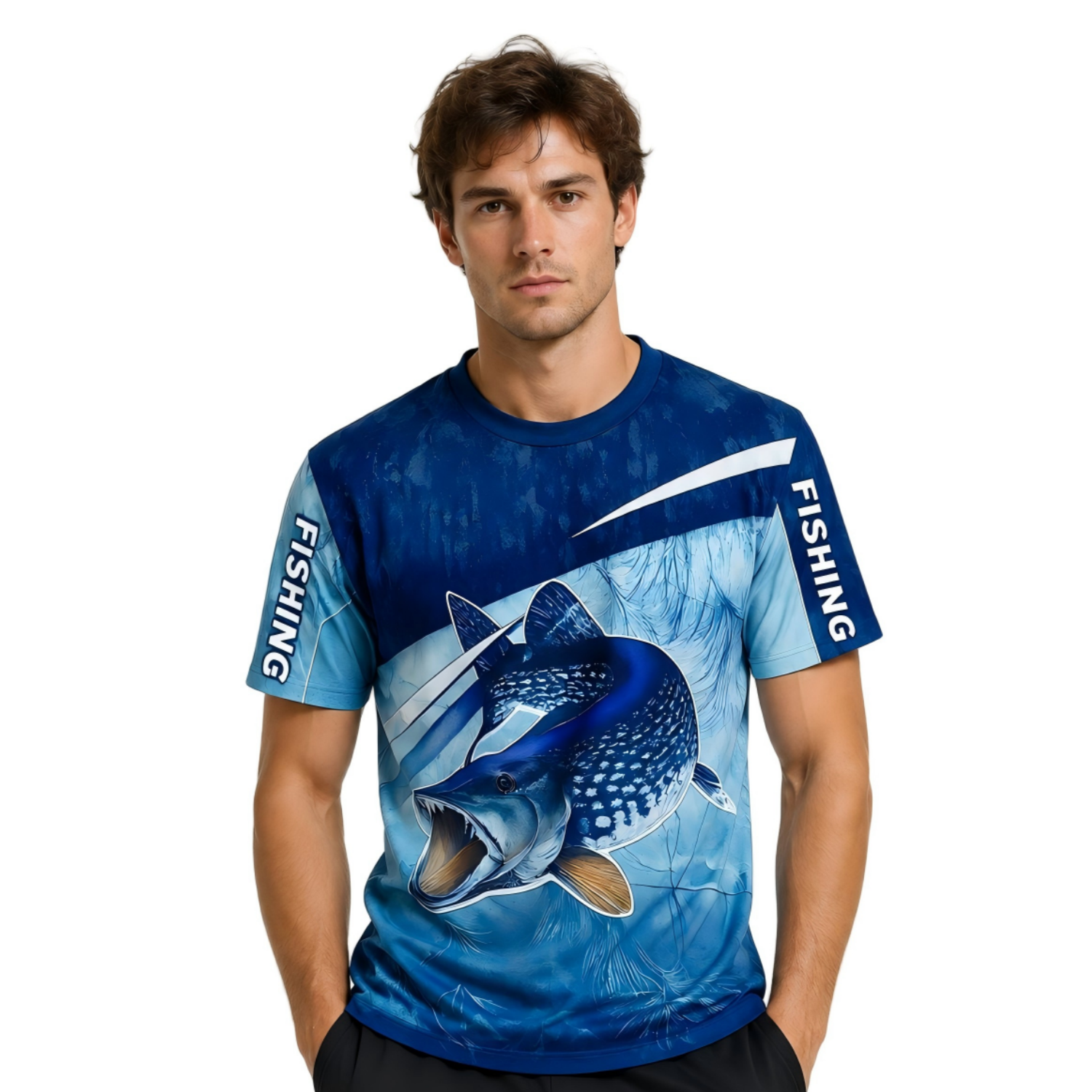 Men's Polyester Spandex Ice Silk Sublimated Fishing T-shirt