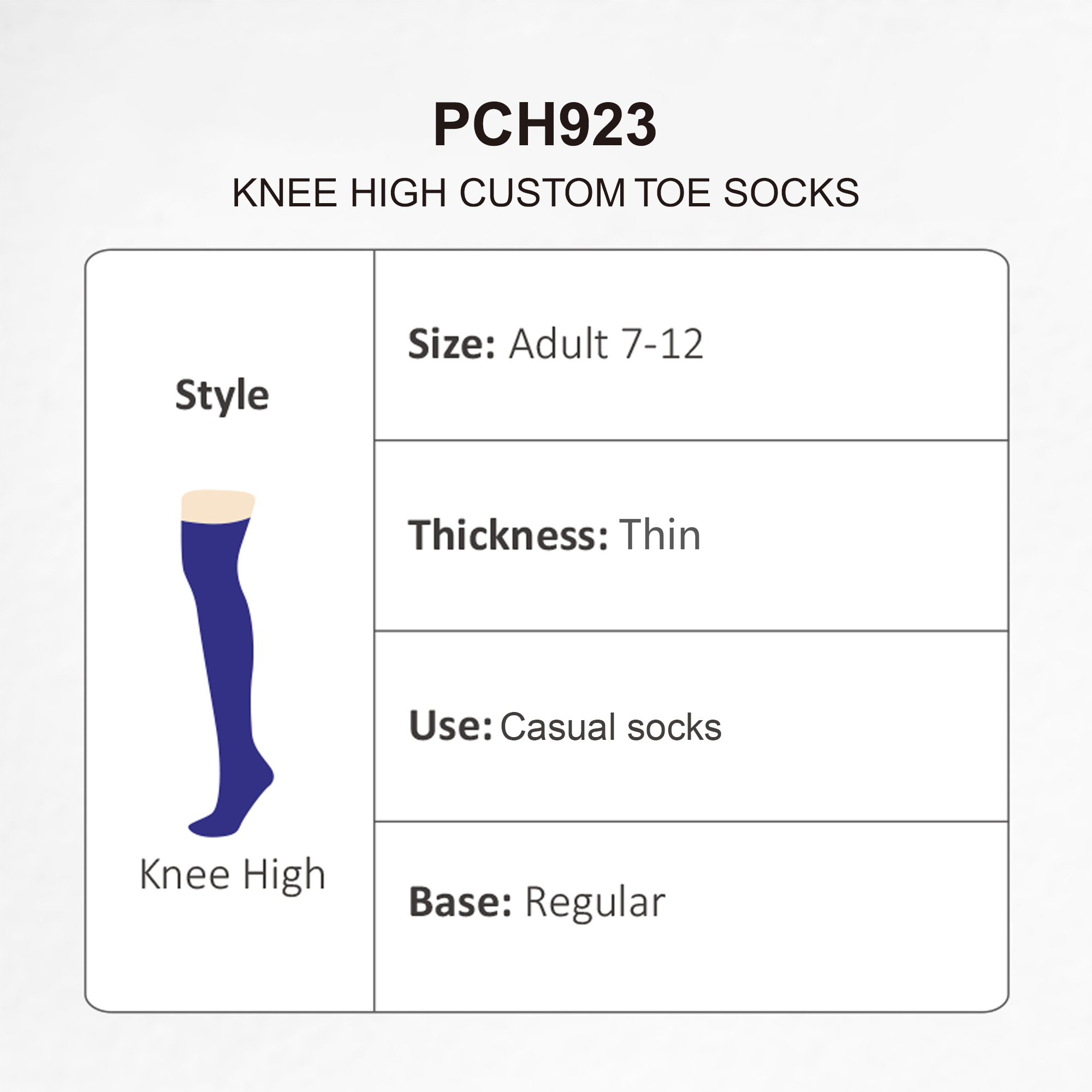 Knee High Custom Toe Socks