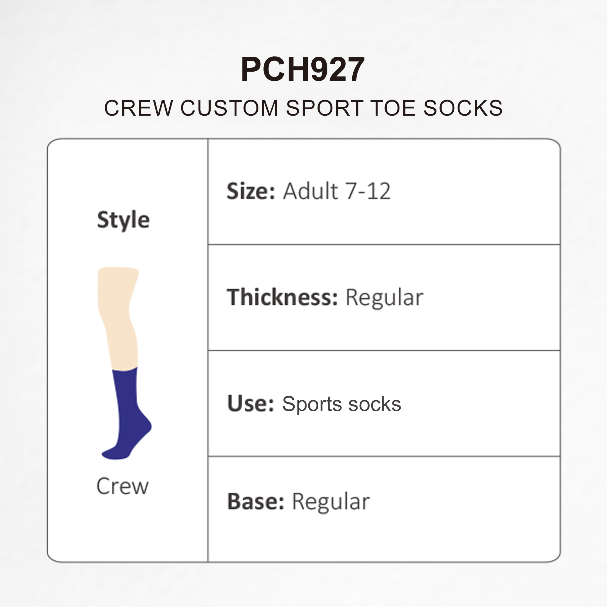 Crew Custom Sport Toe Socks