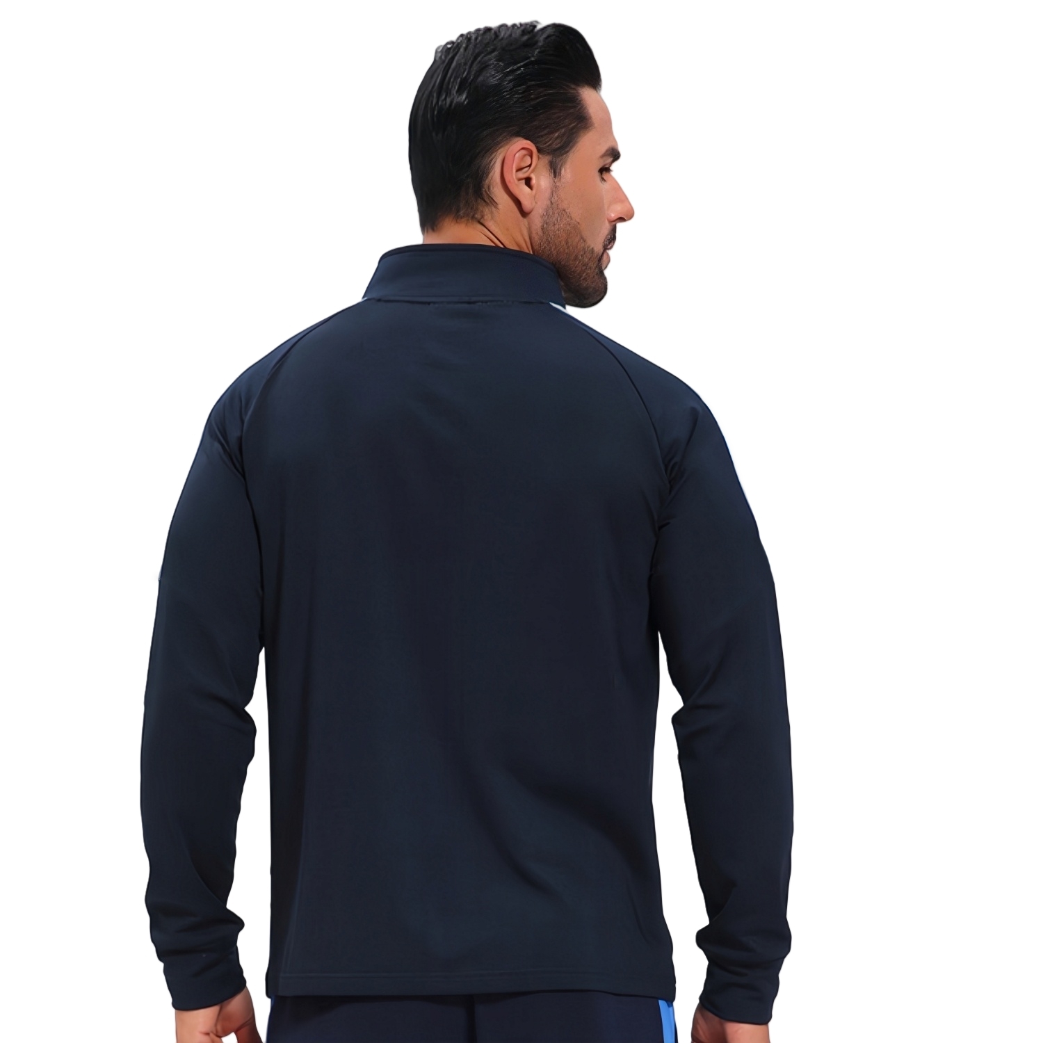 Polyester Spandex Sublimated High Stand-Up Collar  1/4 Zip Raglan Jacket
