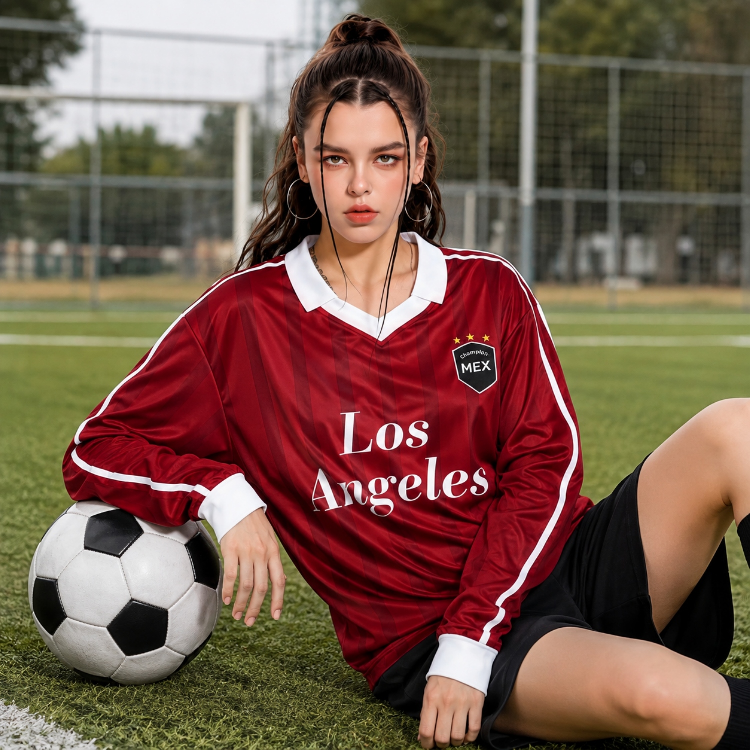 100% Polyester Milk Silk Unisex Sublimation Retro Loog Sleeves POLO Football Jersey